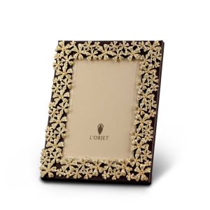 Garland Frame Gold + Yellow Crystals 4x6 by L'Objet