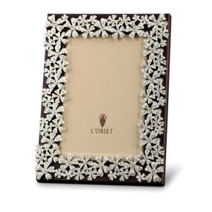 Garland Frame Platinum + White Crystals 8x10 by L'Objet
