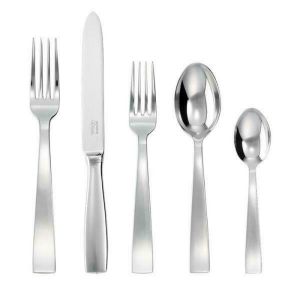 Gio Ponti Stainless 5 Pcs Place Setting with Solid Handle Knife by Sambonet