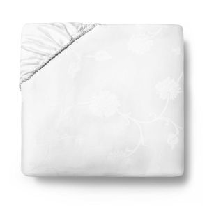 Giza 45 Jacquard White Queen Bottom Fitted by Sferra