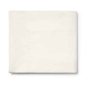 Giza 45 Percale Ivory King Flat Sheet by Sferra