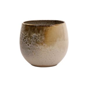 Glaze A White/Brown Cup (#1) by KH Wurtz