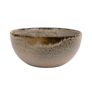 Glaze A White/Brown Medium Deep bowl (#10) by KH Wurtz