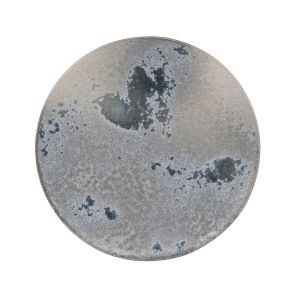 Glaze B White & Soft Blue #5 Medium Flat Plate by KH Wurtz