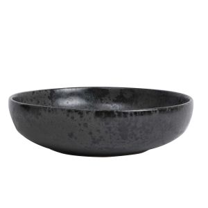 Glaze E Black Large Shallow Bowl (#13) by KH Wurtz