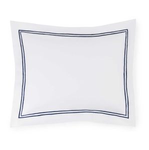 Grande Hotel White/Navy Standard Sham by Sferra
