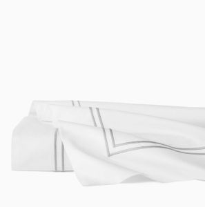 Grande Hotel White/Silver King Flat Sheet by Sferra