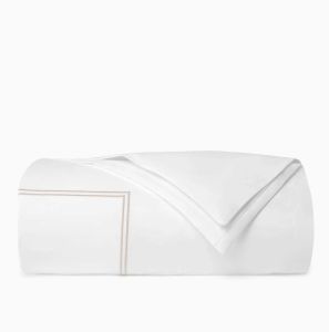 Grande Hotel White/Taupe Full/Queen Duvet Cover by Sferra