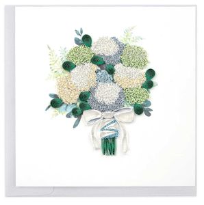 Greeting Card Hydrangea Wedding Bouquet by Quilling