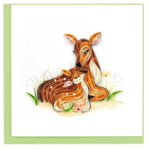 Greeting cards Doe and Fawn by Quilling