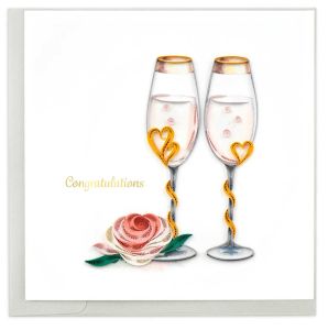 Greeting Cards Wedding Toasting Flutes by Quilling
