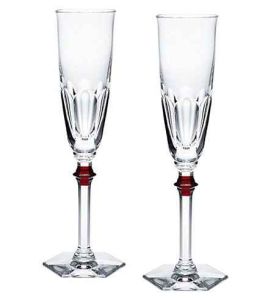 Harcourt Eve Flute With Red Knob, Set Of 2 by Baccarat