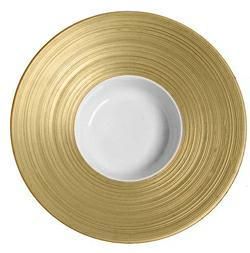 Hemisphere Gold Rim Soup Plate, Large by Jl Coquet