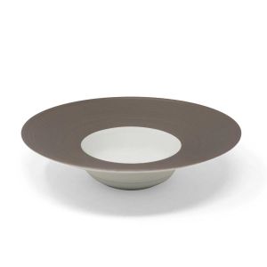Hemisphere Metallic Grey Rim Soup Plate, Large by Jl Coquet