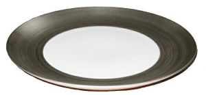 Hemisphere Platinum Full Rim Flat Round Dish Medium by JL Coquet
