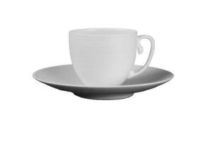 Hemisphere Satin White Coffee Saucer Extra by JL Coquet