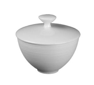 Hemisphere Satin White Covered Sugar Bowl Small by JL Coquet