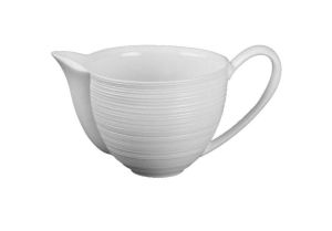 Hemisphere Satin White Creamer With Handle by JL Coquet