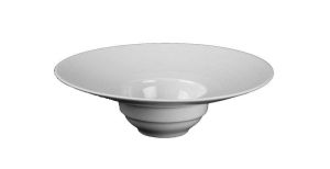 Hemisphere Satin White Rim Soup Plate Small by JL Coquet