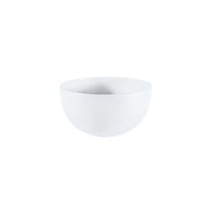 Hemisphere Satin White Soup Bowl by JL Coquet