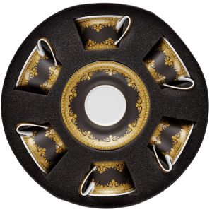 I Love Baroque Nero Tea Cup & Saucer Set/Six Round Hat Box by Versace