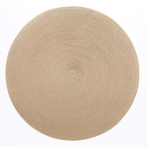 Indo 2-Tone Round Placemat Cream/Toast by Deborah Rhodes