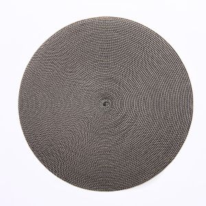 Indo 2-Tone Round Placemat Espresso/Sand by Deborah Rhodes
