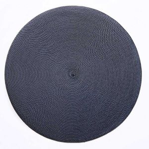 Indo 2-Tone Round Placemat Grey/Navy by Deborah Rhodes