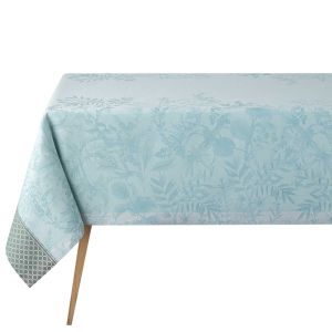 Jardin d'Eden Blue Tablecloth by Le Jacquard Francais