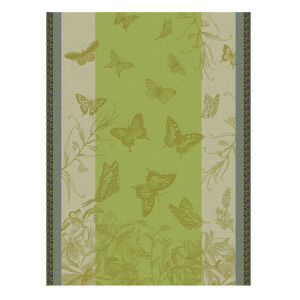 Jardin Des Papillons - Green Tea Towel by Le Jacquard Francais