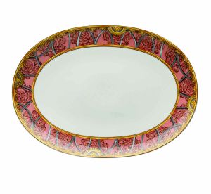 La Scala Del Palazzo Rosa Platter 15in by Versace