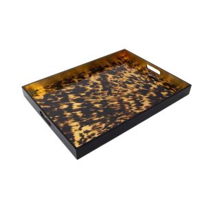 Lacquer Tray Tortiose Oversized Tray by Caspari