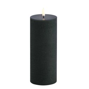 LED Pillar Candle Rustic Pine Green 20cm by Uyuni