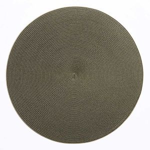 Linen Braid Round Placemat Olive by Deborah Rhodes