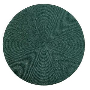 Linen Lurex Round Placemat Hunter by Deborah Rhodes