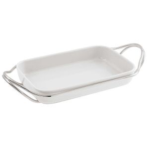 New Living Rectangular Porcelain Dish by Sambonet