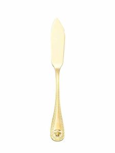 Medusa Flatware Gold Plated Fish Knife, Gold Plated 7 3/4 Inch by Versace