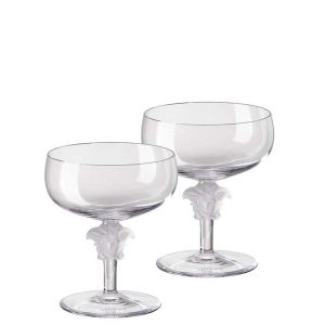 Medusa Lumiere Champagne Saucer Set of Two by Versace