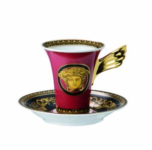 Medusa Red Coffee Cup & Saucer by Versace