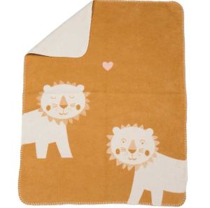 Mila Baby Blanket Gold Lions In Love by Fussenegger