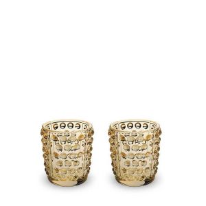 Mossi Votive Gold Luster Set Of 2 by Lalique