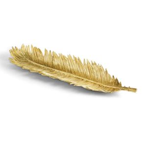New Leaves Sago Palm Bread Plate Gold by Michael Aram