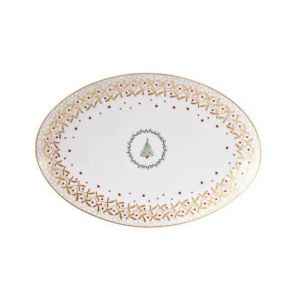 Noel Oval Platter 15in by Bernardaud