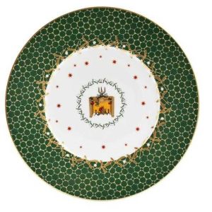 Noel Salad Plate - Green Fireplace Design by Bernardaud