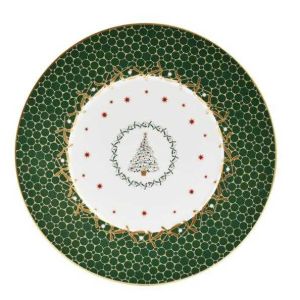 Noel Salad Plate - Green Tree Design by Bernardaud