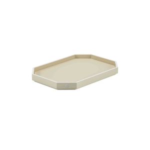 Octogone Tray Lacquer Small Light Beige by Baccarat