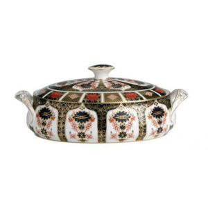 Old Imari Covered Vegetable Dish by Royal Crown Derby
