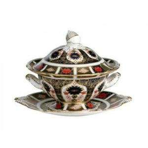 Old Imari Sauce Tureen Stand by Royal Crown Derby