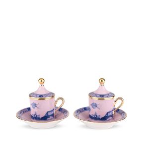 Oriente Italiano Azalea Gold Coffee Set for Two by Ginori