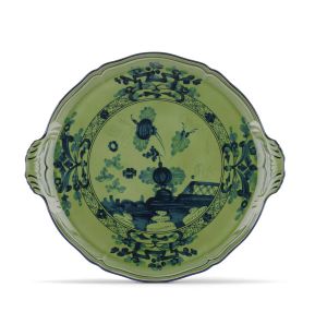 Oriente Italiano Malachite Round Cake Plate by Ginori